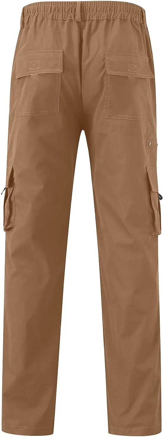 Cargo Pants for Men Big and Tall Work Trousers Fleece Cotton Sweatpants Lounge Pants Mens Gym Jogging Bottoms Tapered