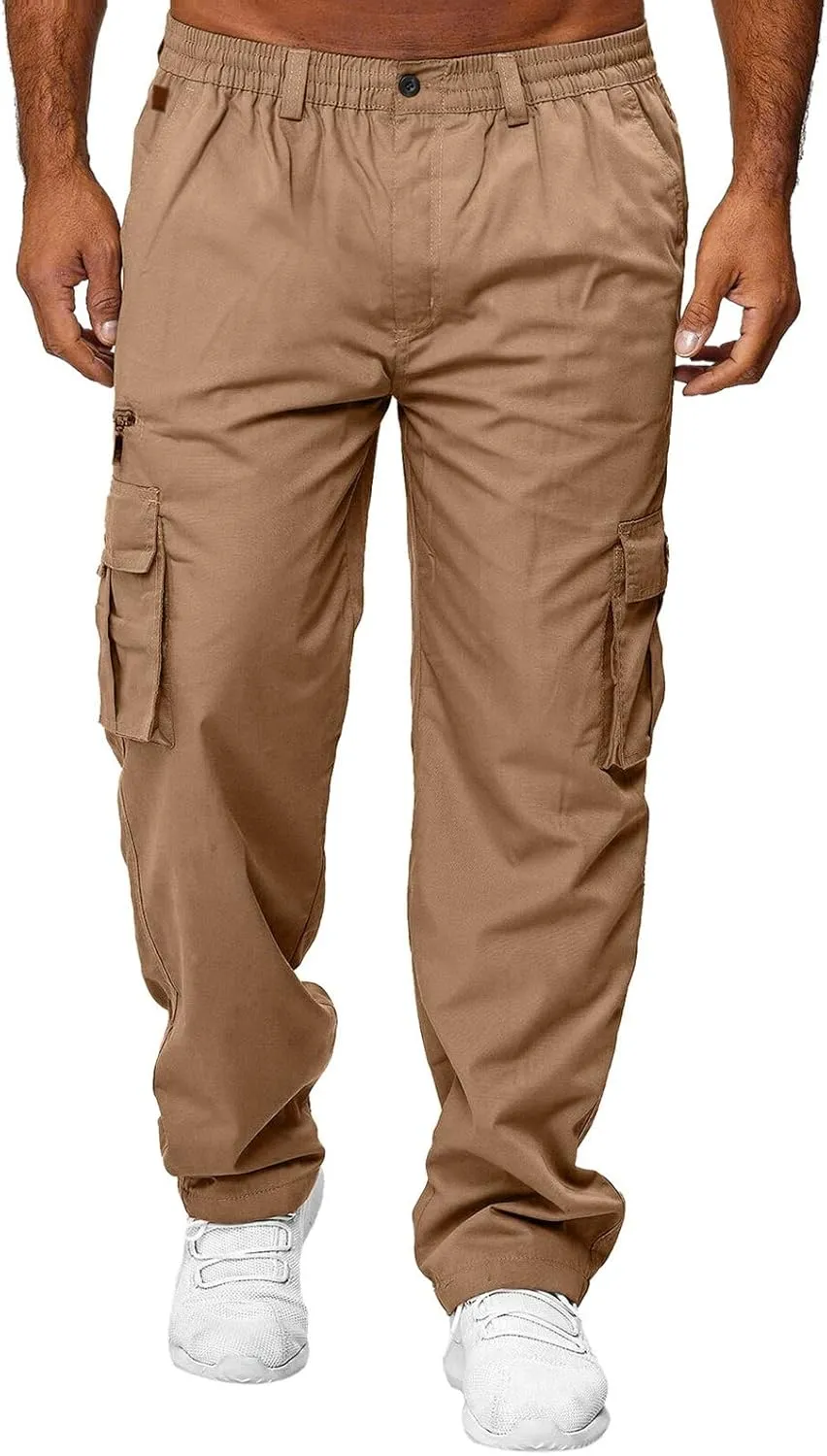 Cargo Pants for Men Big and Tall Work Trousers Fleece Cotton Sweatpants Lounge Pants Mens Gym Jogging Bottoms Tapered