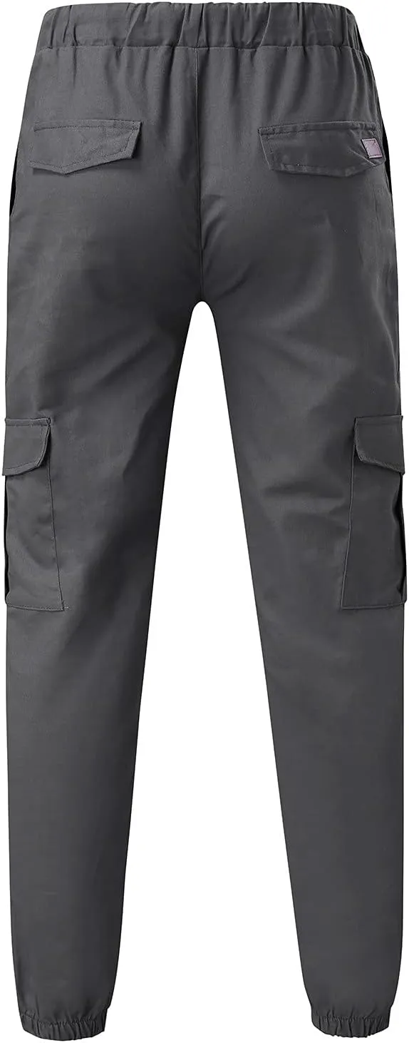 Cargo Pants for Men Relaxed Fit Multi-Pocket Cargo Pants Drawstring Sports Trousers Stretch Elastic Waist Gym Running