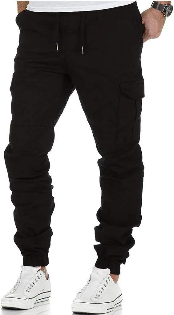 Cargo Pants for Men Wild Hiking Tactical Pants Workout Joggers Tapered Leg Sweatpants for Men with Pockets Work Trousers