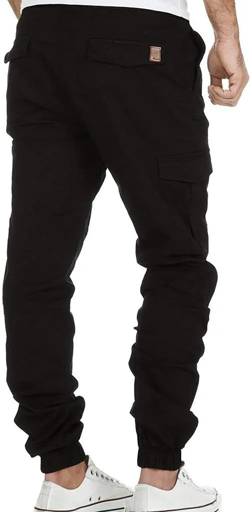 Cargo Pants for Men Wild Hiking Tactical Pants Workout Joggers Tapered Leg Sweatpants for Men with Pockets Work Trousers