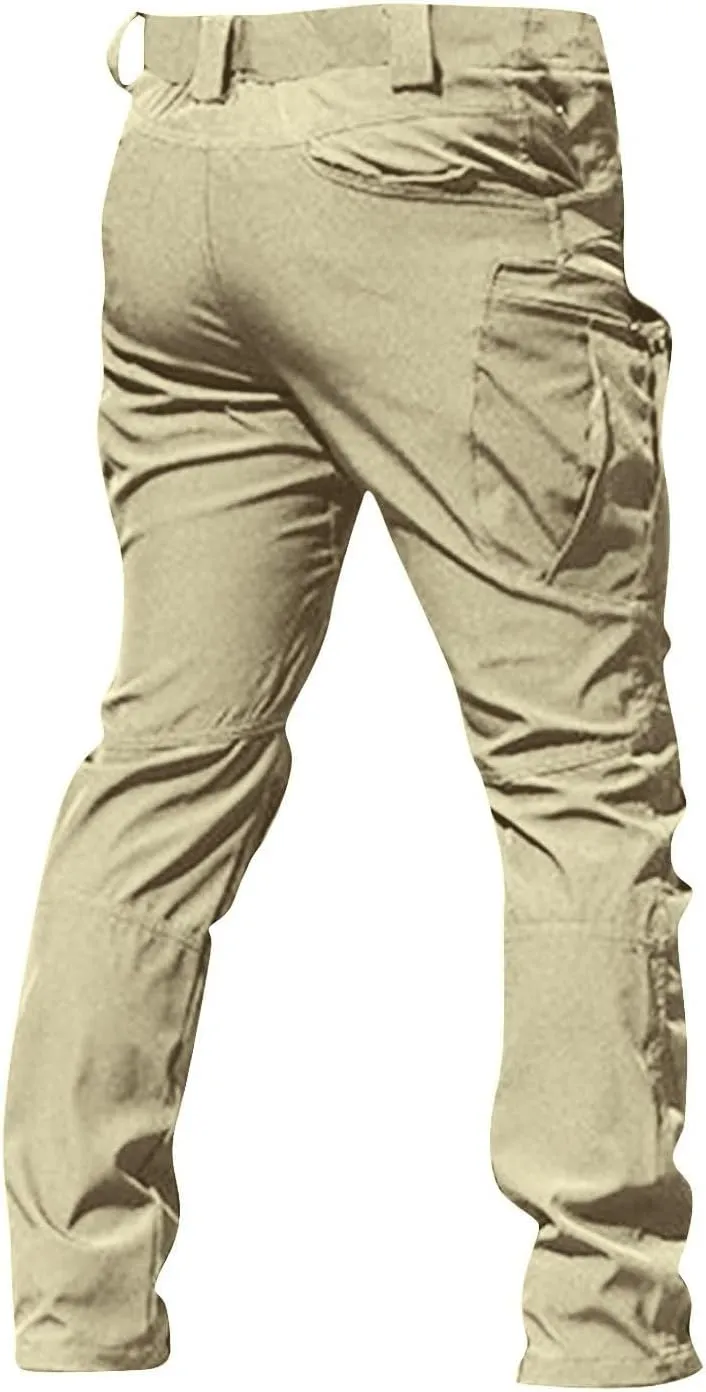 Cargo Pants Mens Slim Fit Multi Pockets Hiking Pants Ripstop Stretch Stylish Baggy Pants Y2K Tactical Trousers 2025