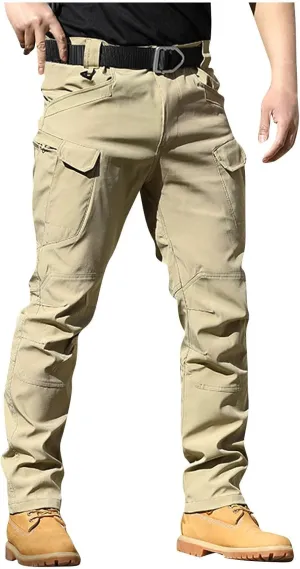 Cargo Pants Mens Slim Fit Multi Pockets Hiking Pants Ripstop Stretch Stylish Baggy Pants Y2K Tactical Trousers 2025