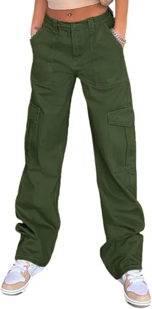 Cargo Pants Women High Waist, Baggy Cargo Jeans with Pocket Baggy Jogger Relaxed Y2K Pants Fashion Jeans