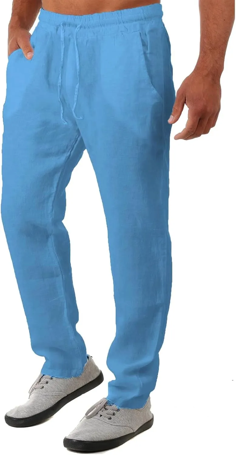 Cargo Pants Y2k Men Men's Fashion Cotton Sweatpants Slim Fit Straight Joggers with Pockets Drawstring Fast Dry Trousers Athletic Pants Joggers for Men A-Blue