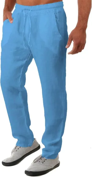 Cargo Pants Y2k Men Men's Fashion Cotton Sweatpants Slim Fit Straight Joggers with Pockets Drawstring Fast Dry Trousers Athletic Pants Joggers for Men A-Blue