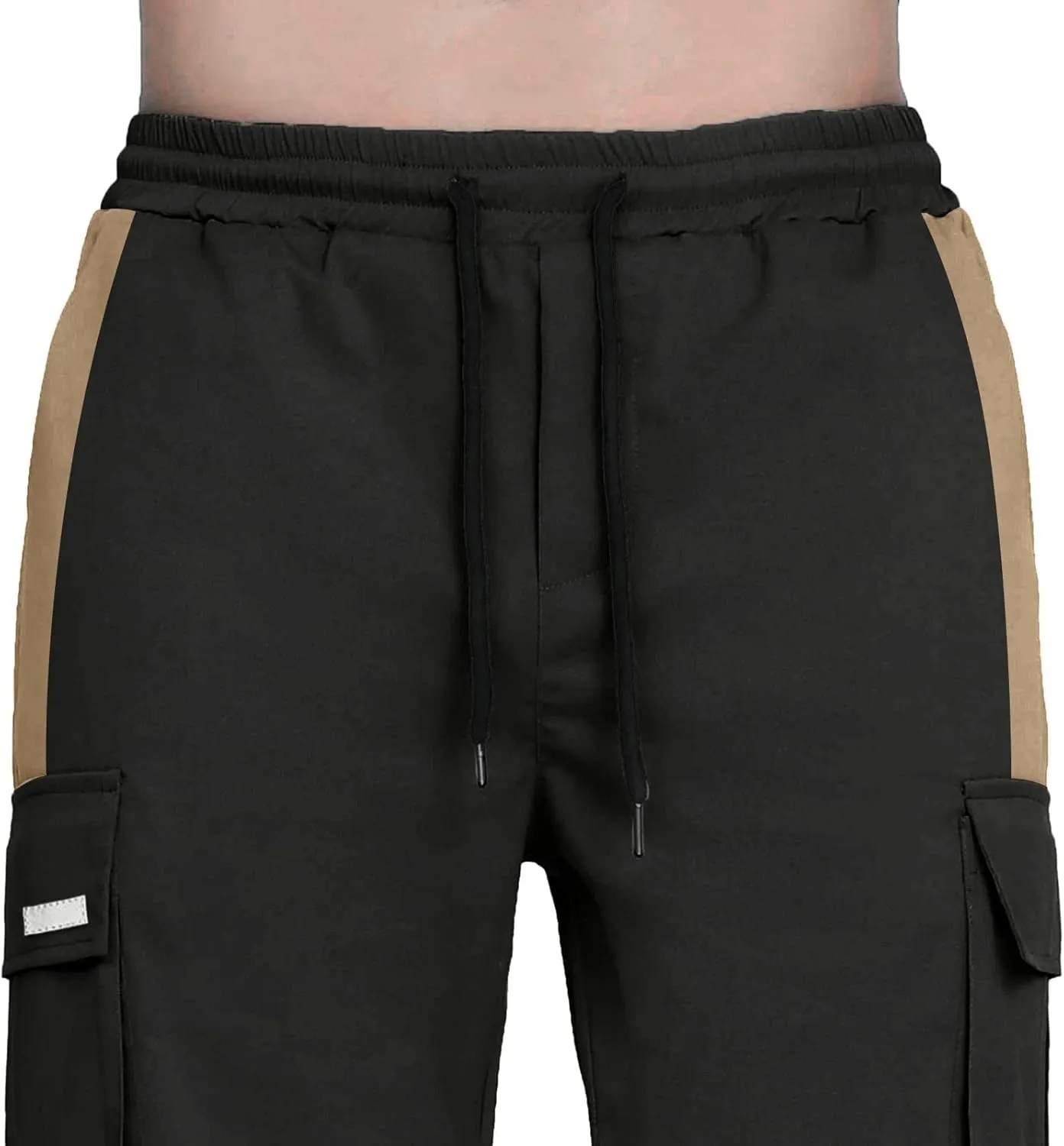 Cargo Sweatpants for Men Big and Tall Pants for Men Work Pants Men's Heavyweight Fleece Cargo Sweatpants Open Bottom