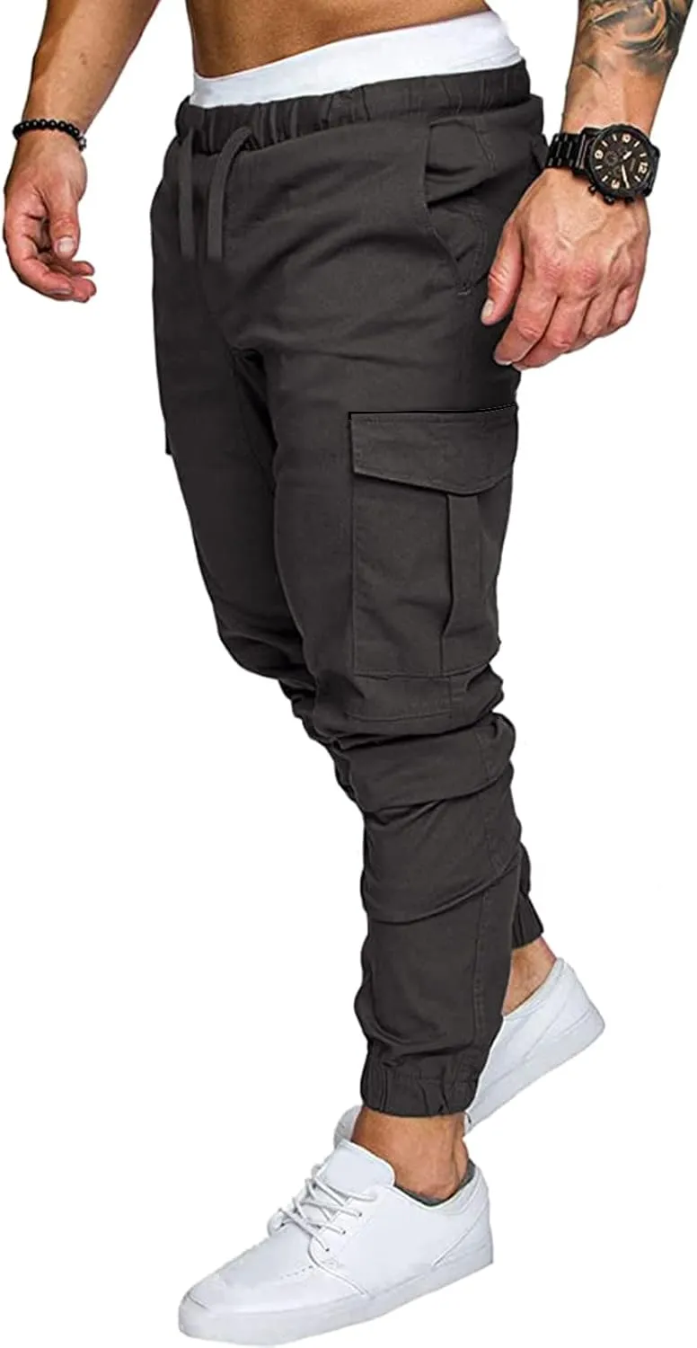 Cargo Sweatpants for Men Big and Tall Pants Men Mens Sweatpants Athletic Workout Casual Jogger Black Long Track Pants
