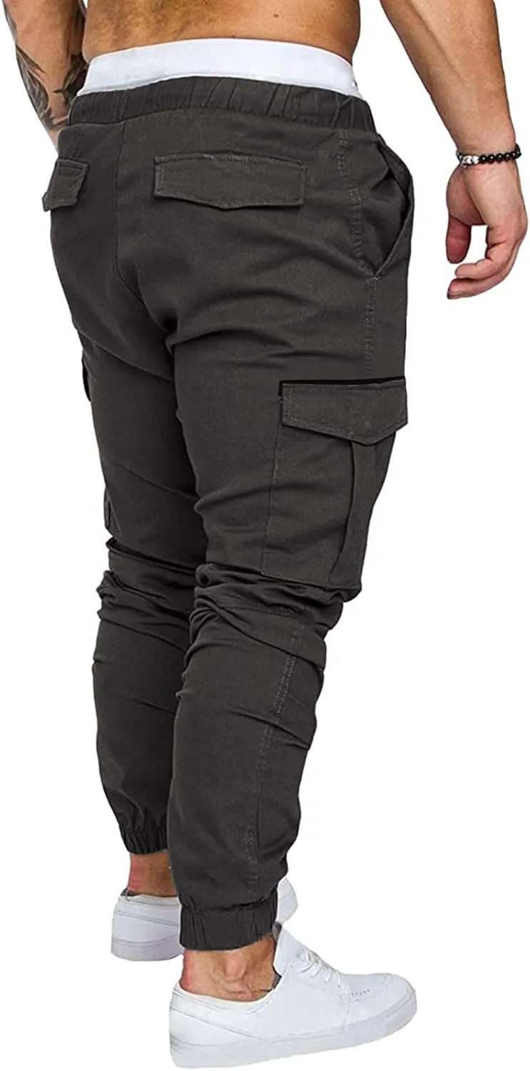 Cargo Sweatpants for Men Big and Tall Pants Men Mens Sweatpants Athletic Workout Casual Jogger Black Long Track Pants