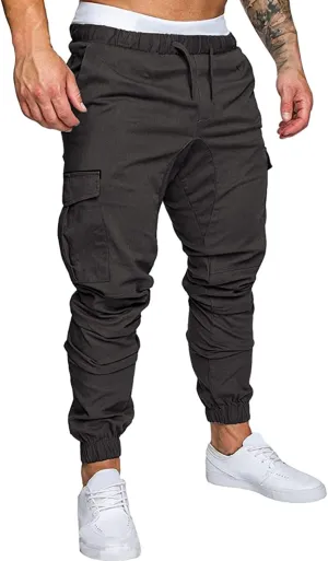 Cargo Sweatpants for Men Big and Tall Pants Men Mens Sweatpants Athletic Workout Casual Jogger Black Long Track Pants