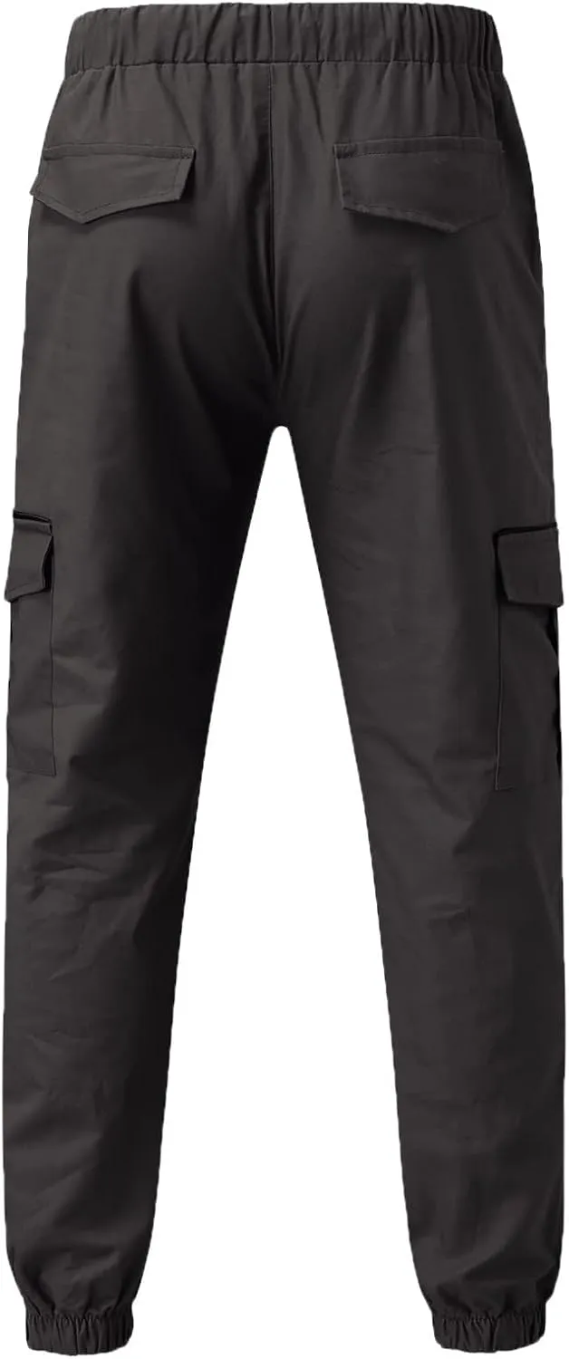 Cargo Sweatpants for Men Big and Tall Pants Men Mens Sweatpants Athletic Workout Casual Jogger Black Long Track Pants
