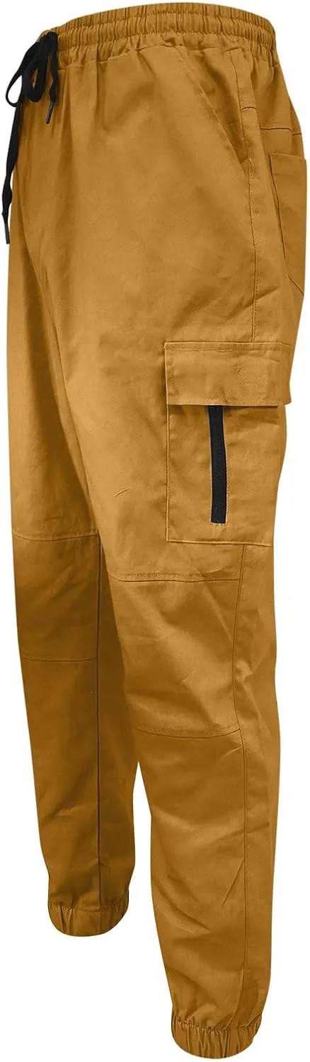 Cargo Sweatpants for Men Big and Tall with Pockets Men's Joggers Sweatpants Low Crotch Sweats Slim Fit Trousers Harem