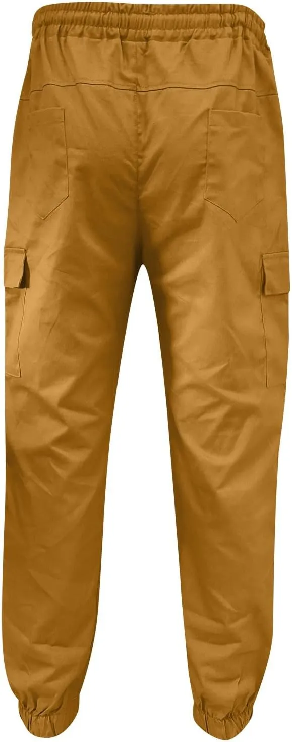 Cargo Sweatpants for Men Big and Tall with Pockets Men's Joggers Sweatpants Low Crotch Sweats Slim Fit Trousers Harem