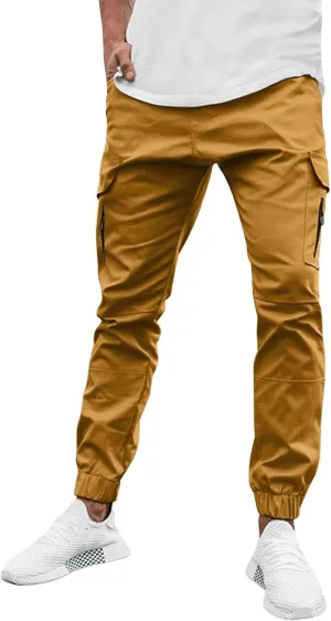 Cargo Sweatpants for Men Big and Tall with Pockets Men's Joggers Sweatpants Low Crotch Sweats Slim Fit Trousers Harem