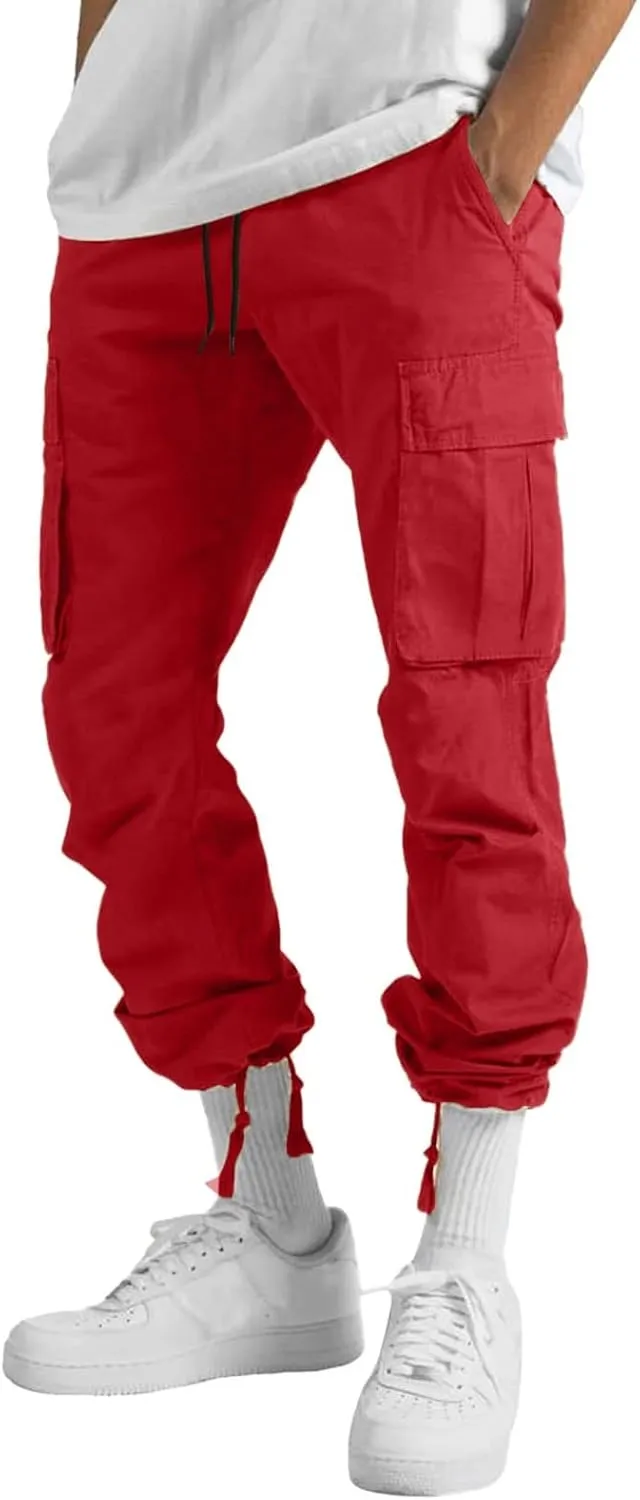 Cargo Trousers for Men Pocket Winter Sweat Pants Athletic Pants for Men Cargo Fleece Sweatpants with Pockets Cargo