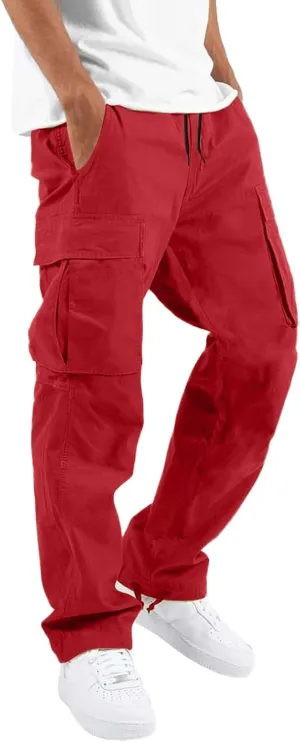 Cargo Trousers for Men Pocket Winter Sweat Pants Athletic Pants for Men Cargo Fleece Sweatpants with Pockets Cargo