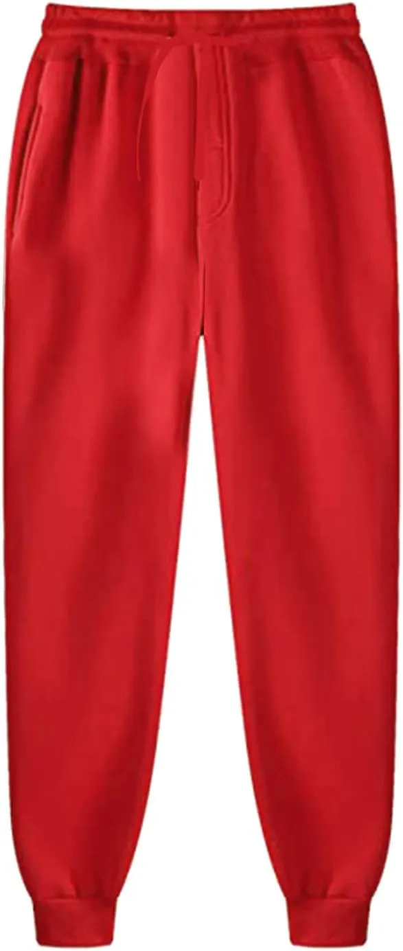 Cargo Trousers for Men Sherpa Lined Athletic Sweatpants Winter Drawstring Workout Jogger Pants Men Sweatpants Men's