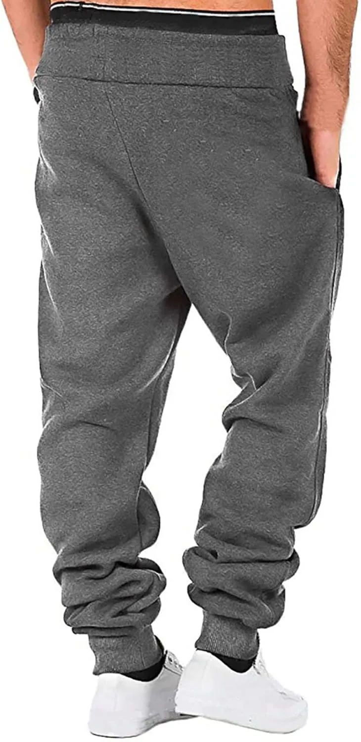 Cargo Trousers for Men Track Pants Gym Running Workout Sweatpants with Zipper Pockets Mens Sweatpants with Pockets