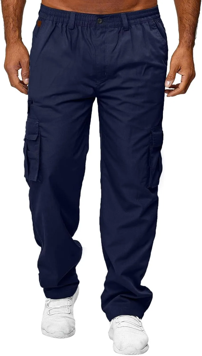 Cargo Trousers for Men Workout Athletic Pants Sweatpants for Men with Pockets Men's Slim Joggers Gym Workout Pants