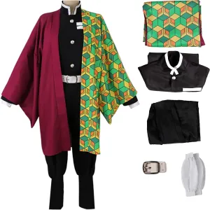 Cloak Tanjirou Tomioka Giyuu Kochou Shinobu Kimono Outfit set Cosplay Halloween Costume
