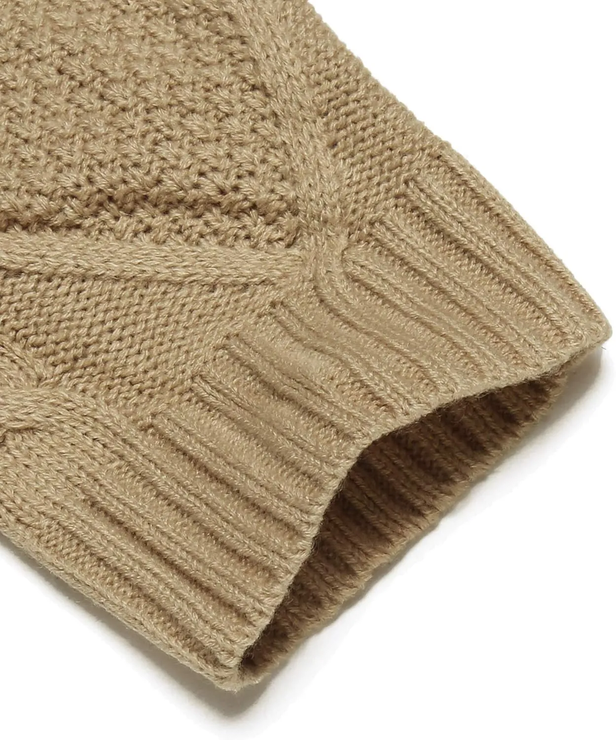 COOFANDY Mens Shawl Collar Cardigan Sweater Slim Fit Button Down Cable Knitted Sweater with Pockets