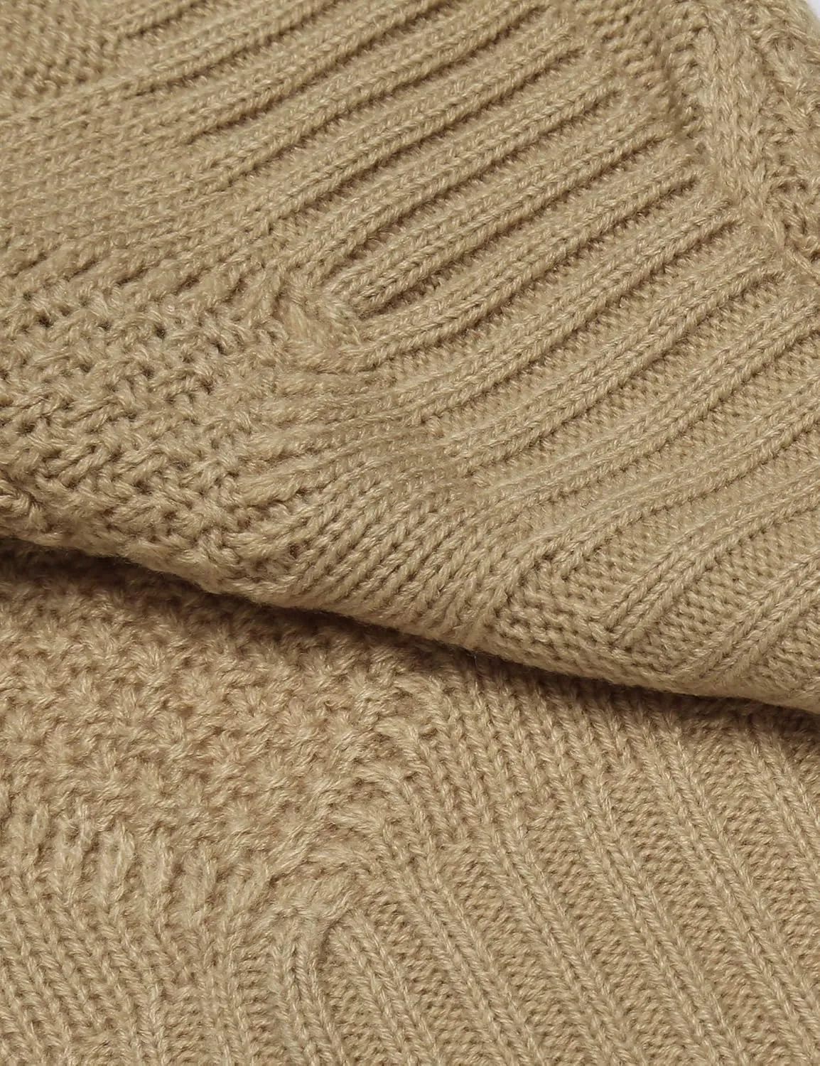 COOFANDY Mens Shawl Collar Cardigan Sweater Slim Fit Button Down Cable Knitted Sweater with Pockets