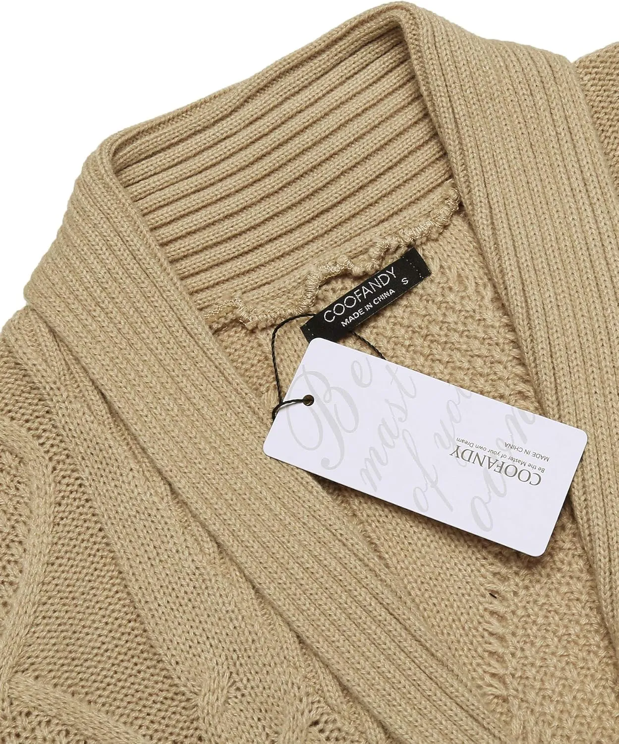 COOFANDY Mens Shawl Collar Cardigan Sweater Slim Fit Button Down Cable Knitted Sweater with Pockets