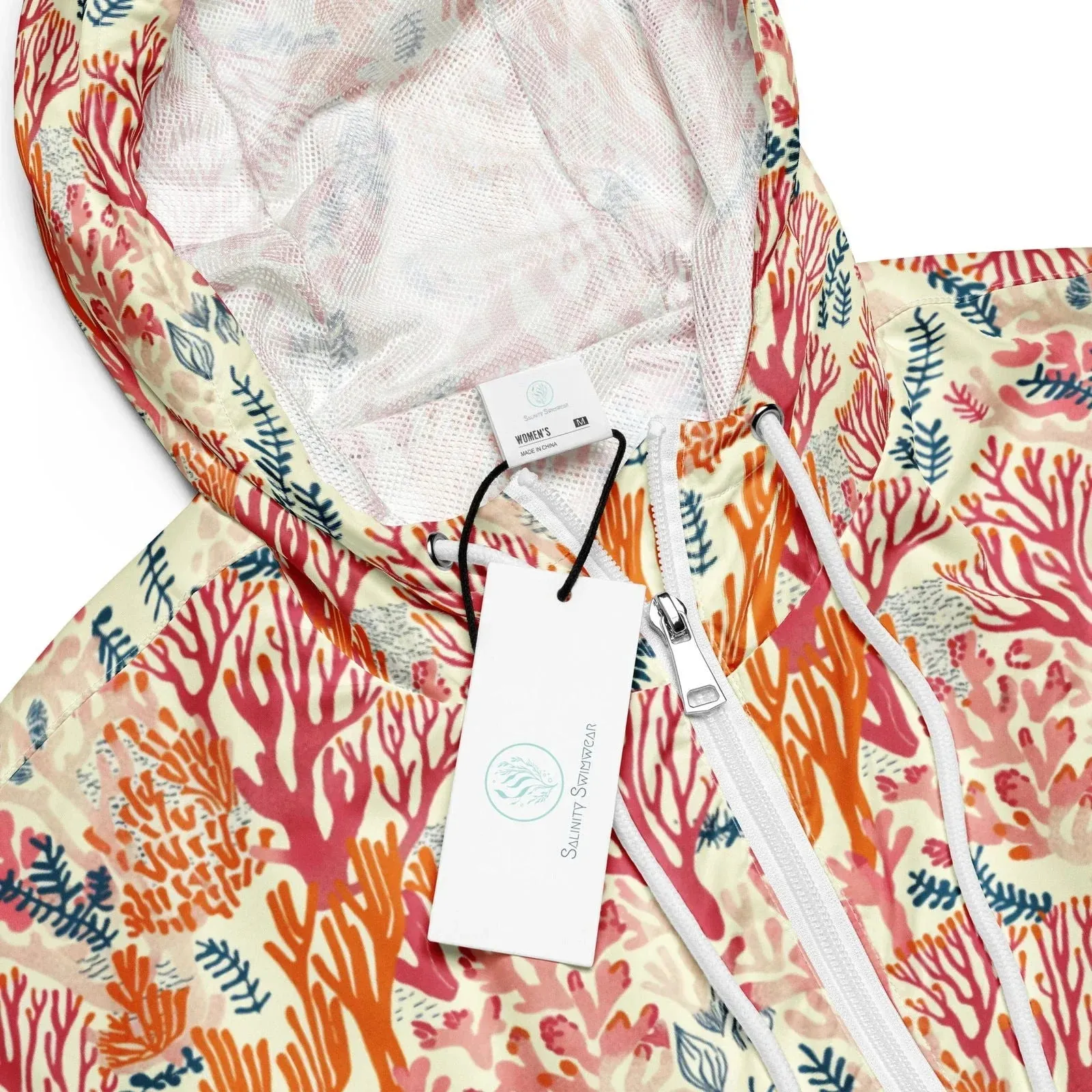 Coral Reef Womens Cropped Windbreaker