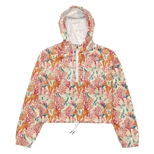 Coral Reef Womens Cropped Windbreaker