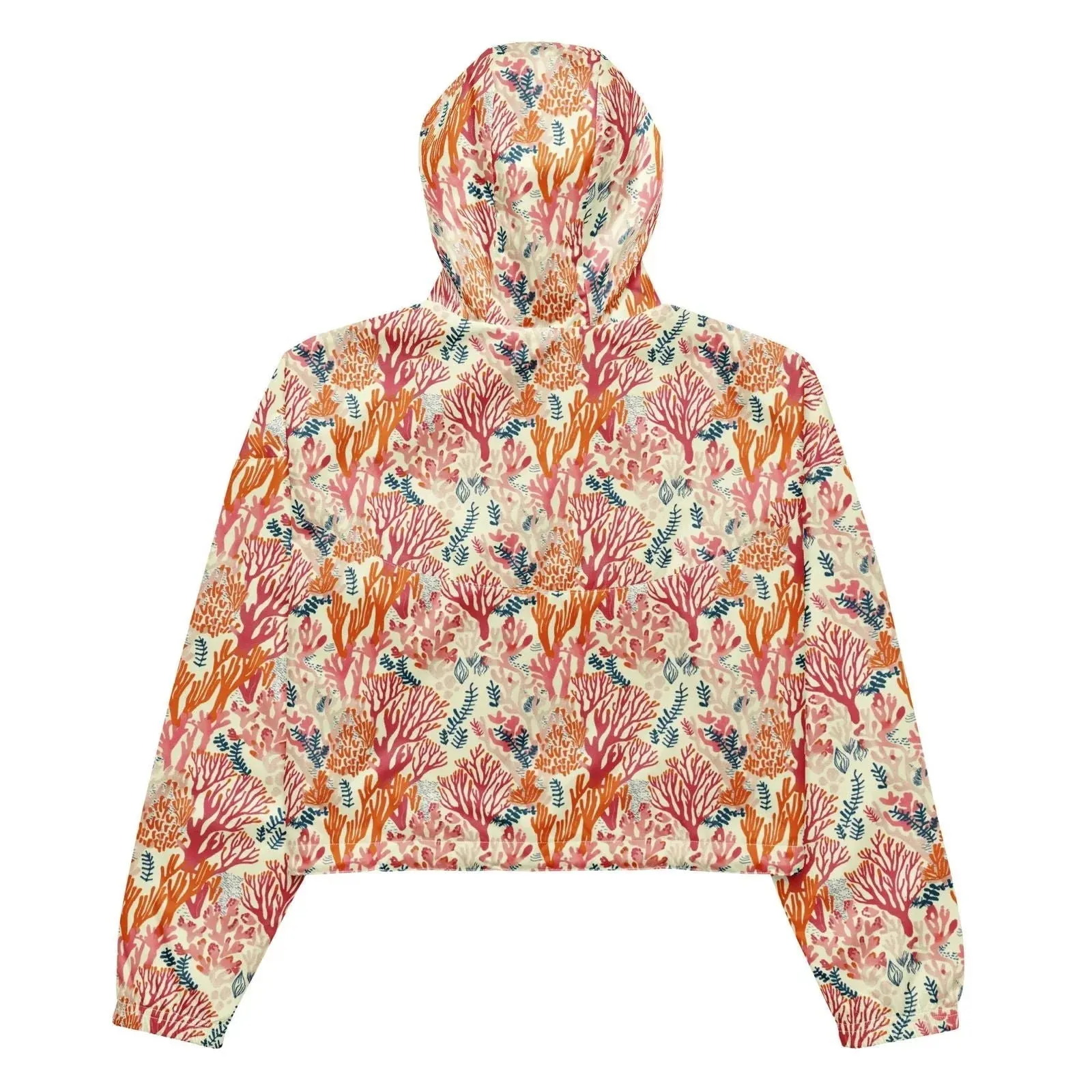 Coral Reef Womens Cropped Windbreaker