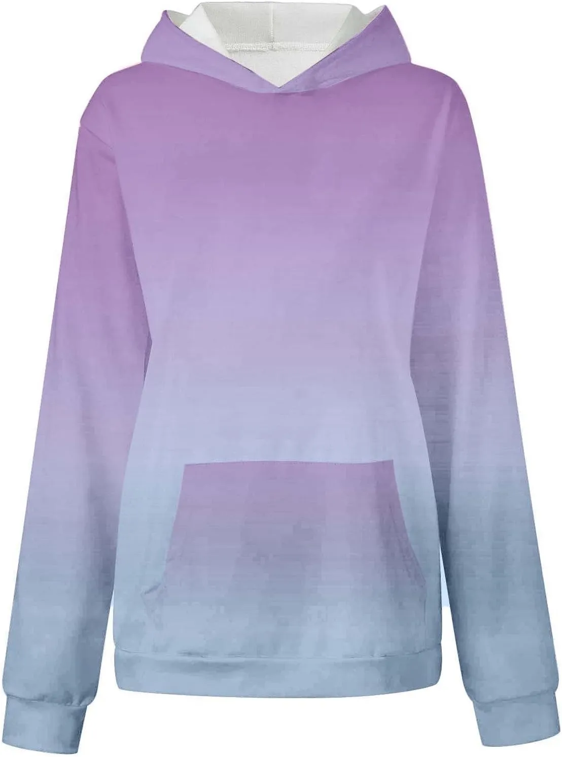 Cute Hoodies for Teen Girls Trendy Preppy Hooded Sweatshirts Oversized Long Sleeve Shirts Gradient Clothes for Girls