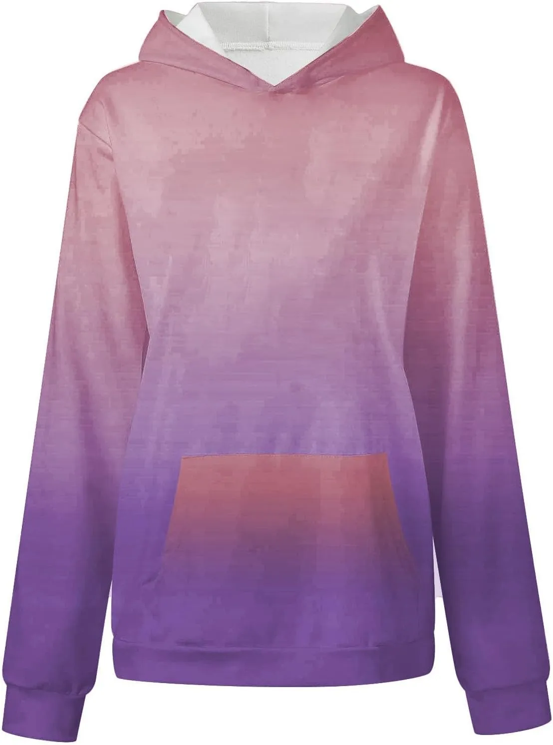 Cute Hoodies for Teen Girls Trendy Preppy Hooded Sweatshirts Oversized Long Sleeve Shirts Gradient Clothes for Girls