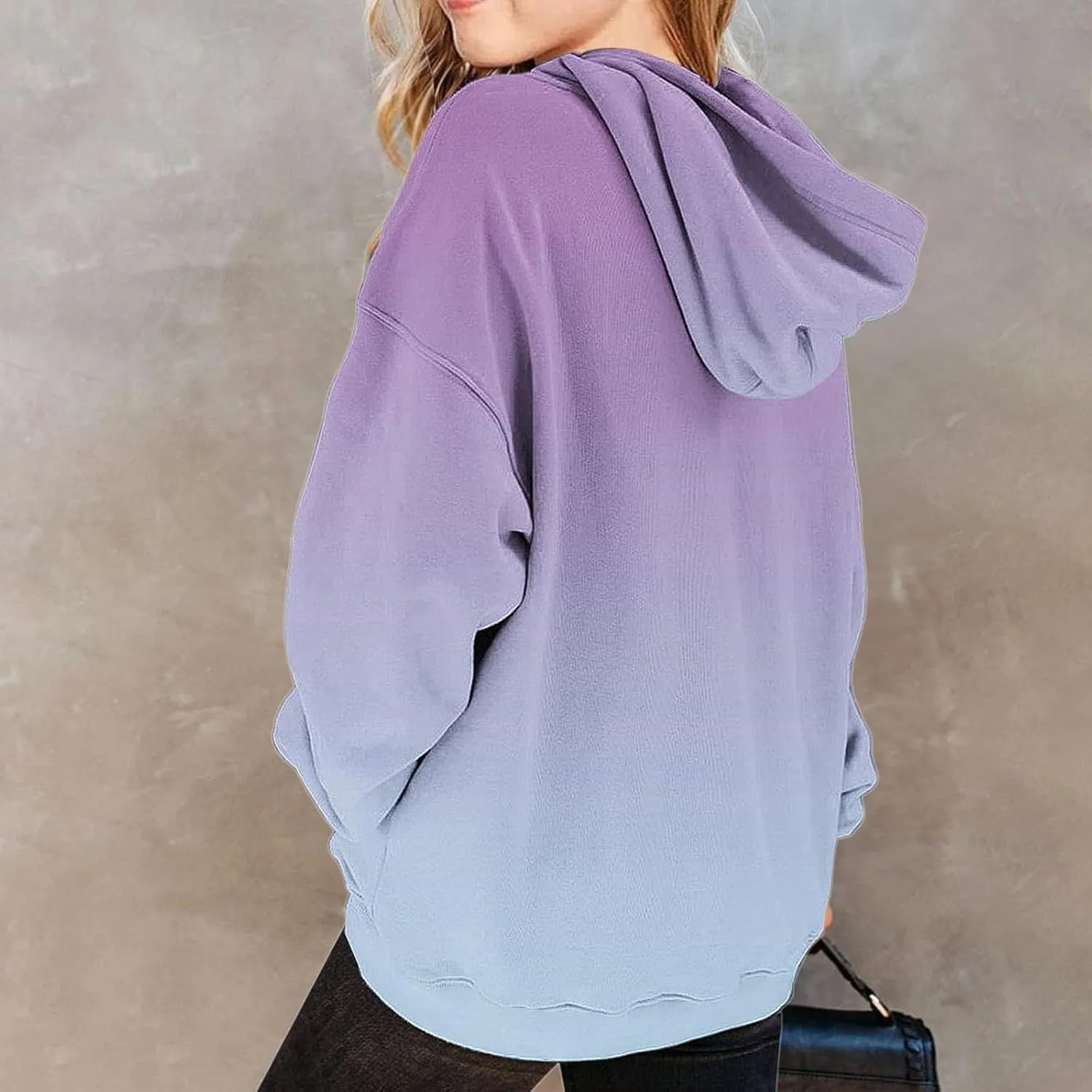 Cute Hoodies for Teen Girls Trendy Preppy Hooded Sweatshirts Oversized Long Sleeve Shirts Gradient Clothes for Girls