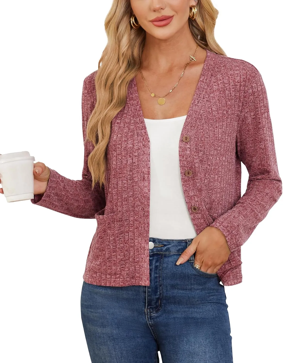 CZYINXIAN Women's 2024 Cropped Cardigan Long Sleeve Summer Lightweight Cardigan Casual Thin Cropped Cardigans with Pockets