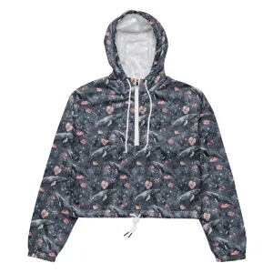 Dusky Gray Whale Womens Cropped Windbreaker