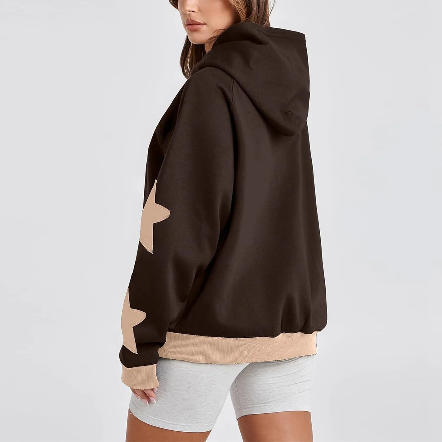 Embroidery Hoodies Women Cute Bowknot Graphic Preppy Pullover for Teen Girl Oversized Long Sleeve Hood Sweatshirt