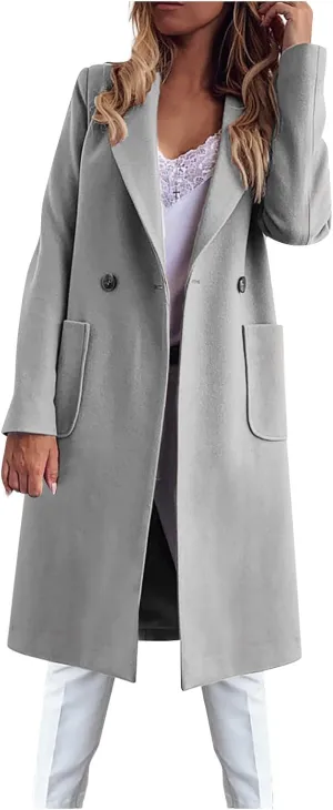 Febecool Coats For Women Lapel Collar Jacket Bomber Jacket Warm Coat Blazer Jackets Sweater Coat Button Slim Jacket
