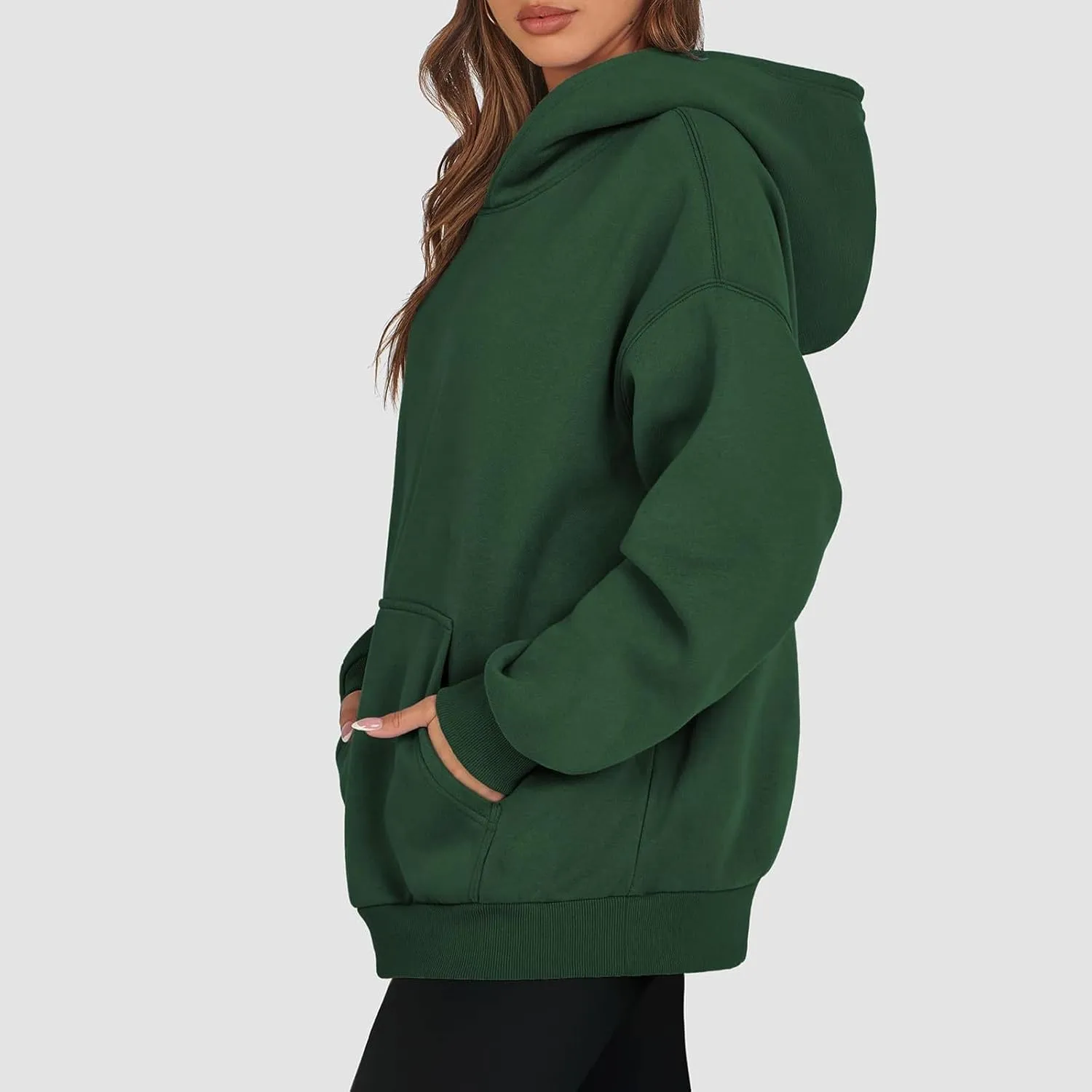 Fleece Hoodie Women Winter Warm Long Sleeve Oversized Hooded Sweatshirt Casual Comfy Soft Pullover Sweaters Preppy
