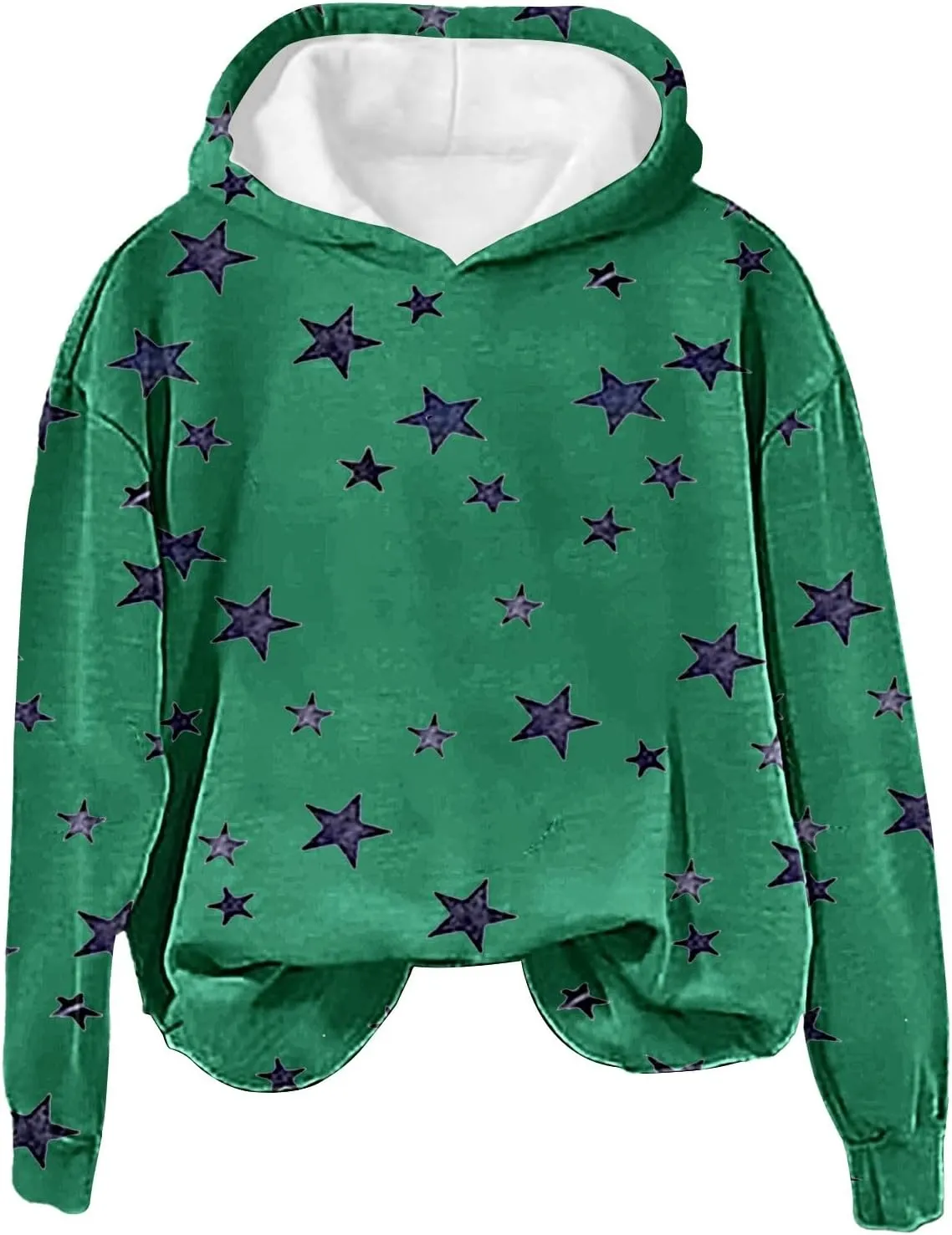 GIERIDUC Womens Oversized Hoodies Stars Printed Graphic Fleece Sweatshirts Long Sleeve Hooded Sweaters Pullover Fall Outfits