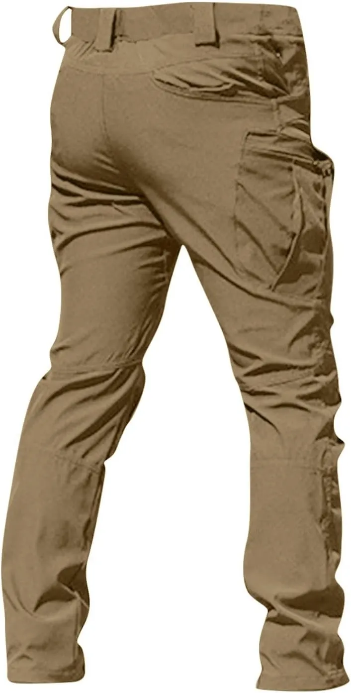 GOFULY Mens Cargo Pants Work Ripstop Stretch Construction Pants Slim Fit Casual Trousers Tall Baggy Pants with Multi Pockets