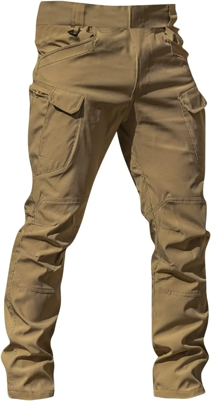 GOFULY Mens Cargo Pants Work Ripstop Stretch Construction Pants Slim Fit Casual Trousers Tall Baggy Pants with Multi Pockets