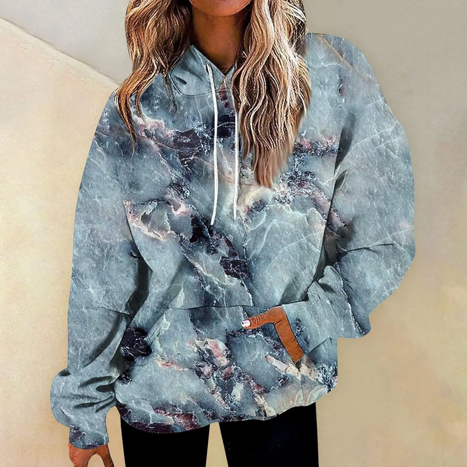 GOFULY Sweatshirt Blazer Women Fall Solid Hoodies Lightweight Winter Sweatshirts Long Sleeve Drawstring Sweaters With Pocket