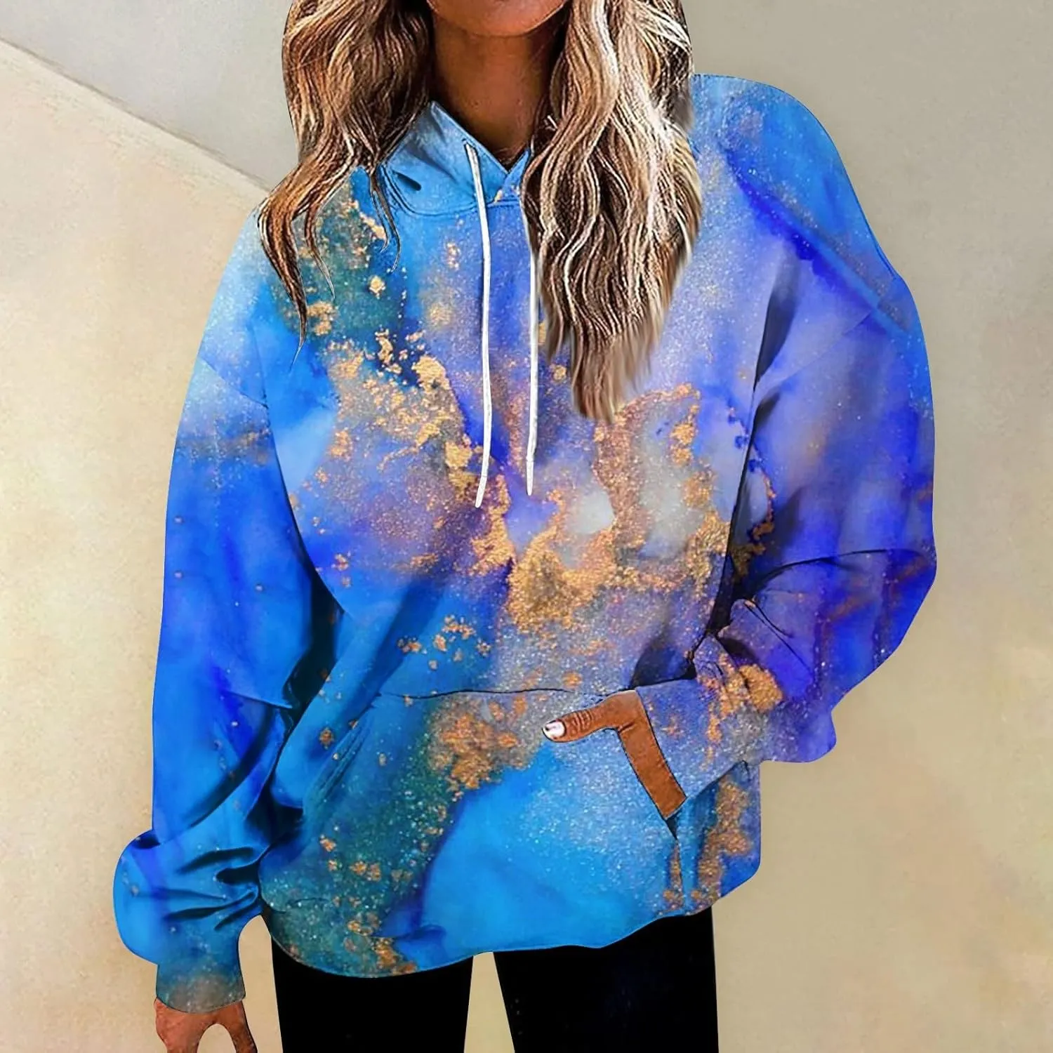 GOFULY Sweatshirt Blazer Women Fall Solid Hoodies Lightweight Winter Sweatshirts Long Sleeve Drawstring Sweaters With Pocket
