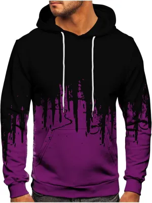 GOFULY Sweatshirt For Men Streetwear Fall Hoodies Long Sleeve Drawstring Hoodie Pullover Winter 3D Print Clothes With Pockets