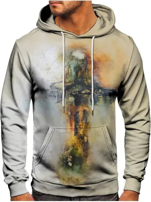 GOFULY Sweatshirt For Men Streetwear Fall Hoodies Long Sleeve Drawstring Hoodie Pullover Winter 3D Print Clothes With Pockets