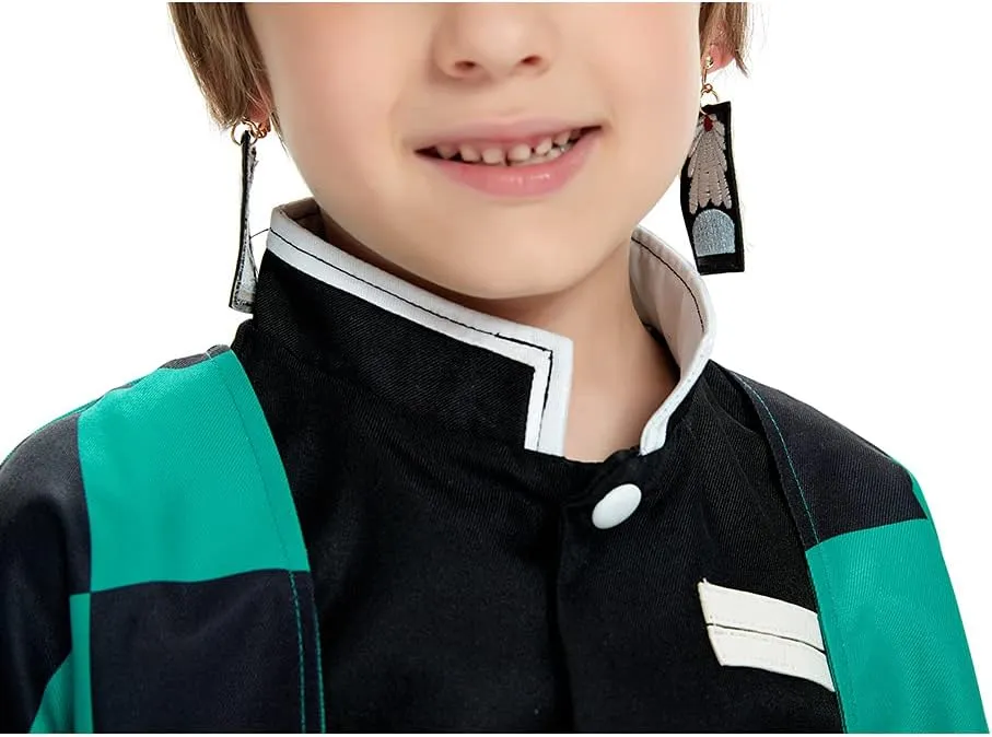 Gonriya Kids Cosplay Cloak Anime Costume Japanese Kimono Suit Full Set Outfits with Belt Earrings Props Halloween