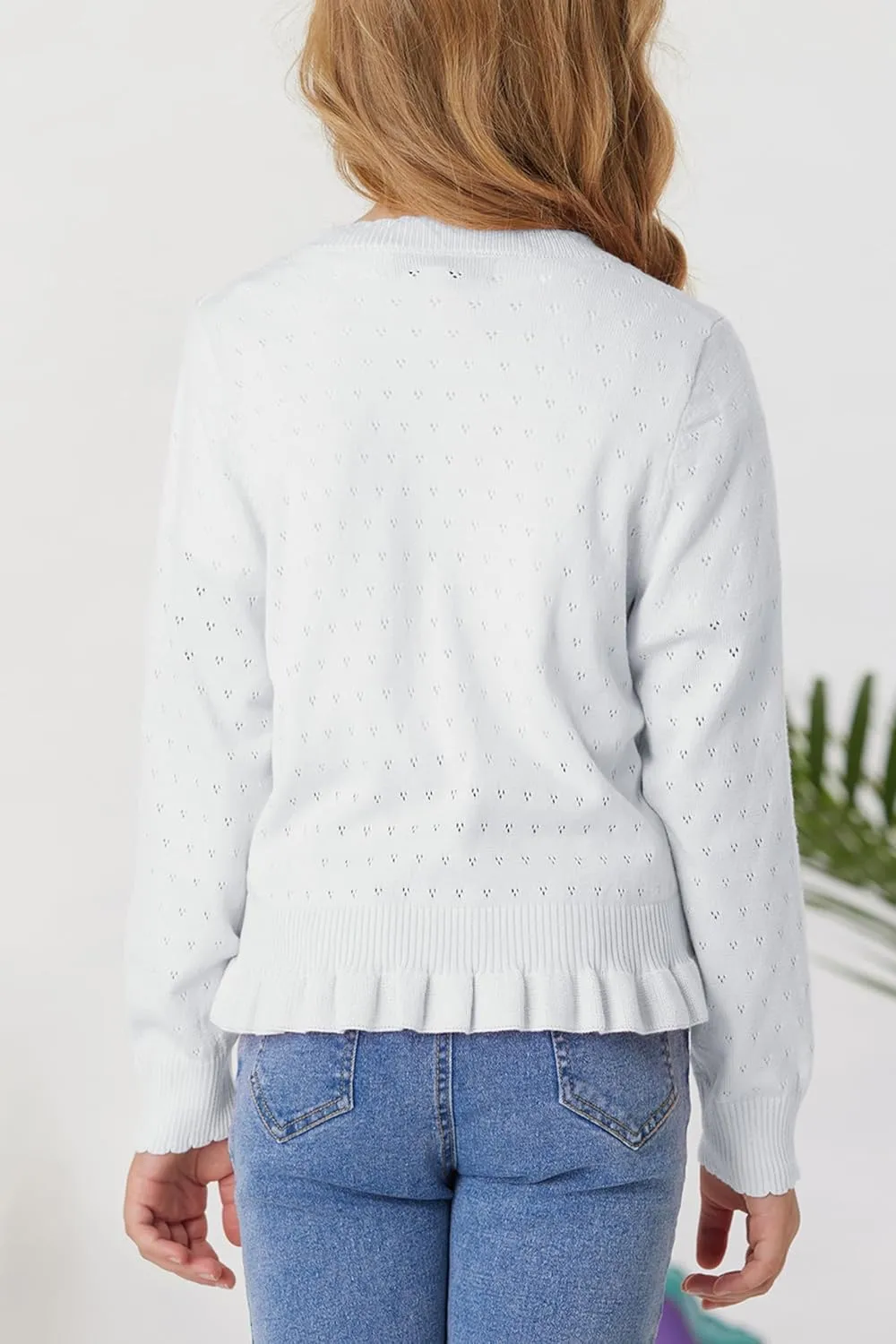 GRACE KARIN Girls Long Sleeve Cardigan Sweater Girls Button Closure Knitted Cable Cardigan 5-12Y