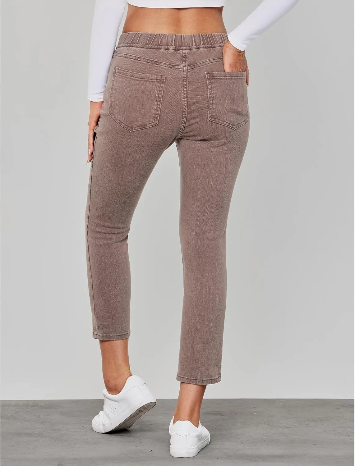 GRAPENT Pull On Jeans for Women High Waisted Skinny Capri Pants Trendy Stretch Denim Cropped Jeans Crop Jeggings Capris