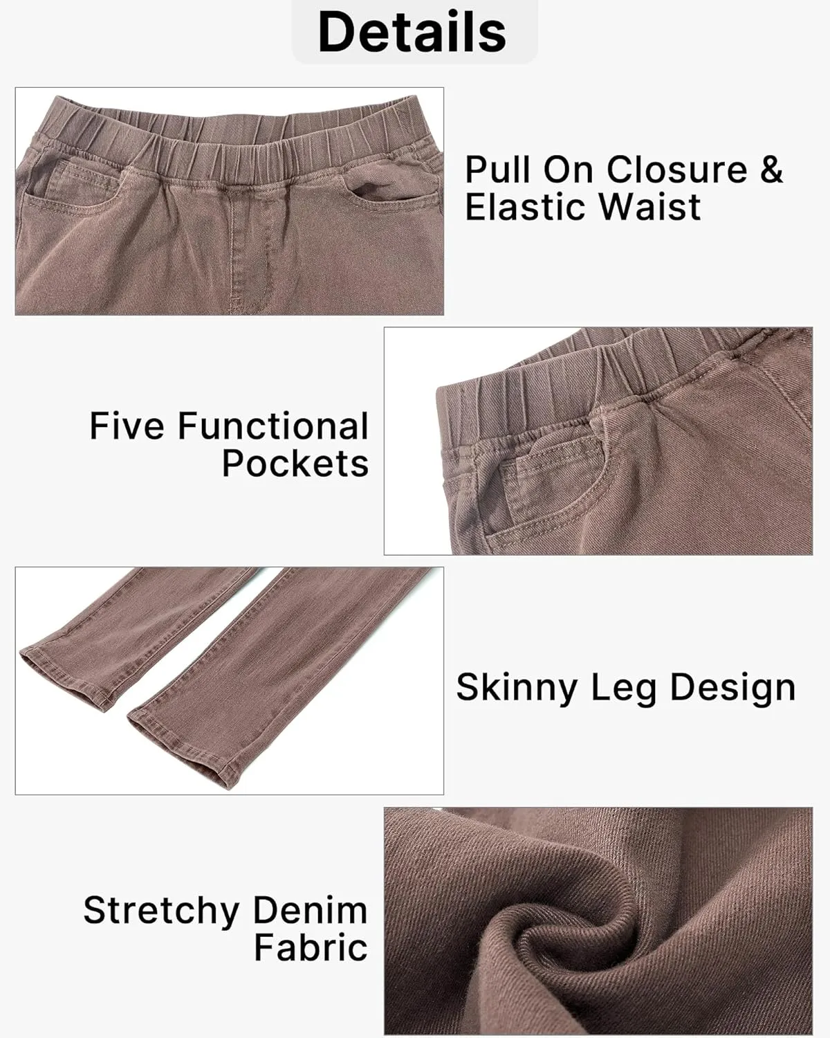 GRAPENT Pull On Jeans for Women High Waisted Skinny Capri Pants Trendy Stretch Denim Cropped Jeans Crop Jeggings Capris