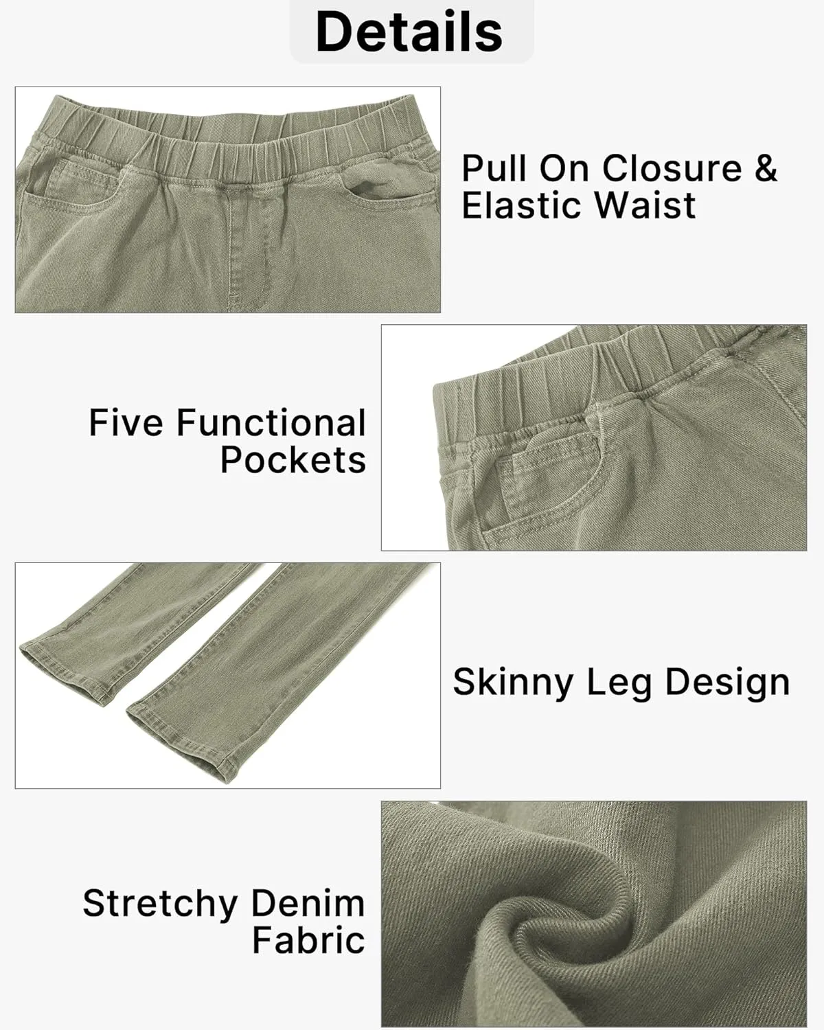 GRAPENT Pull On Jeans for Women High Waisted Skinny Capri Pants Trendy Stretch Denim Cropped Jeans Crop Jeggings Capris